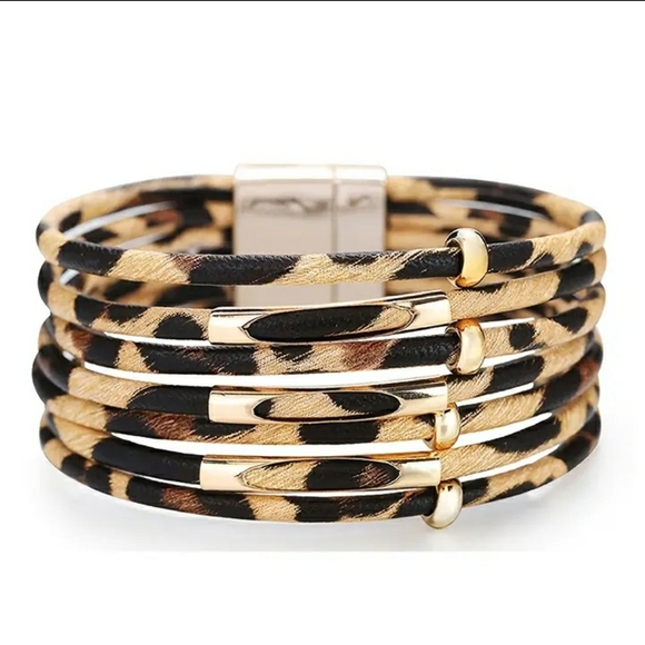 Jewelry Leppard Print Leather Bracelet Nwt Poshmark
